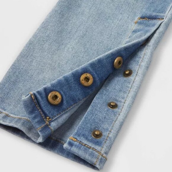 Cat & Jack Kids Jeans Adaptive Design Girl 10 Side Zipper Closure Snaps Elastic - Picture 12 of 13